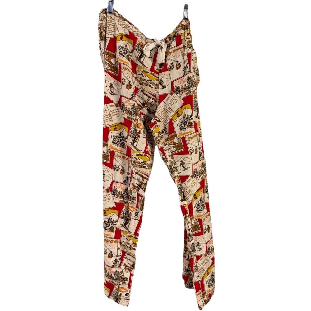 J.Crew Pajama Pants‎ Womens L Skiing Ski Winter Lightweight Drawstring Sleepwear